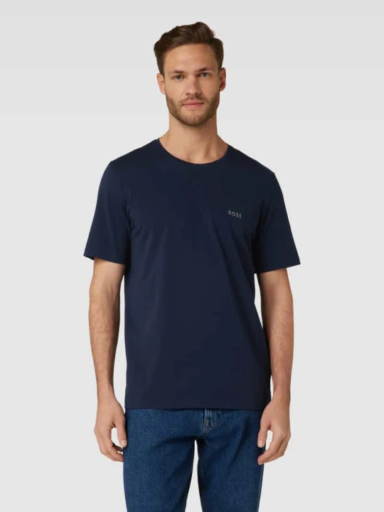 Zdjęcie produktu T-shirt z wyhaftowanym logo Boss Ciemnoniebieski