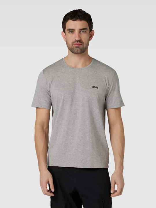 Zdjęcie produktu T-shirt z wyhaftowanym logo Boss Średnioszary