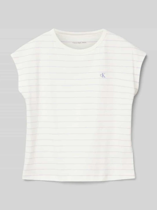 Zdjęcie produktu T-shirt z wyhaftowanym logo Calvin Klein Jeans Écru