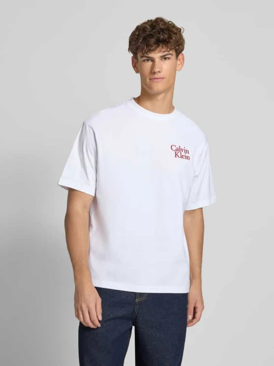 Zdjęcie produktu T-shirt z wyhaftowanym logo Calvin Klein Jeans Biały