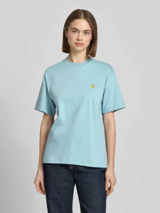 Zdjęcie produktu T-shirt z wyhaftowanym logo Carhartt WIP Jasnoniebieski