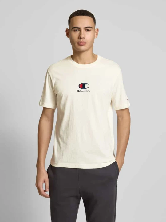 Zdjęcie produktu T-shirt z wyhaftowanym logo Champion Złamany biały