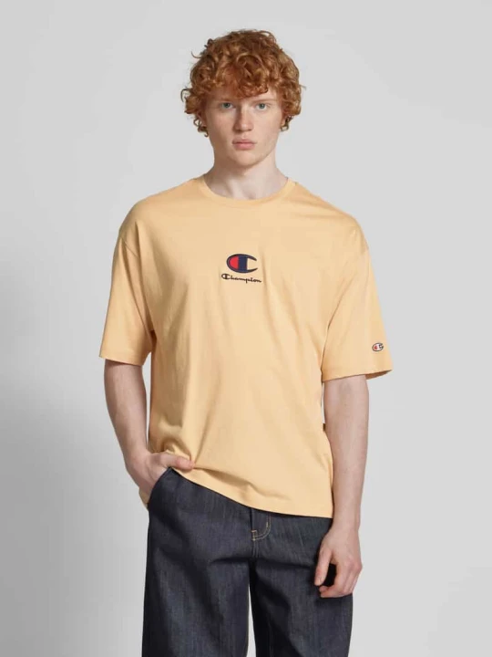 Zdjęcie produktu T-shirt z wyhaftowanym logo Champion Beżowy