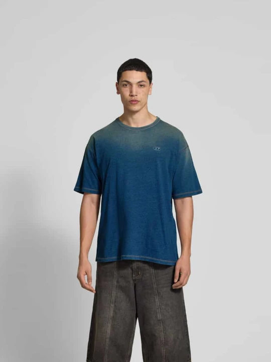 Zdjęcie produktu T-shirt z wyhaftowanym logo Diesel Jasnoniebieski