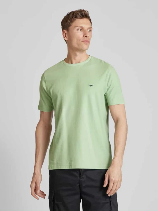 Zdjęcie produktu T-shirt z wyhaftowanym logo FYNCH-HATTON Jasnozielony melanż