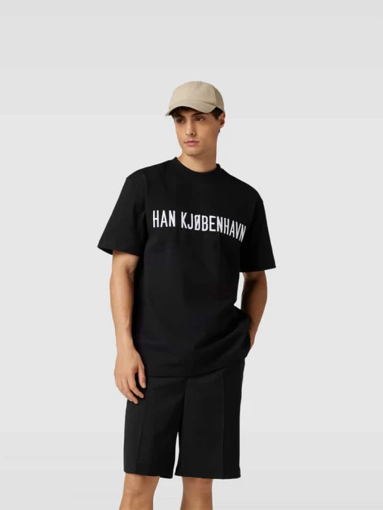 Zdjęcie produktu T-shirt z wyhaftowanym logo Han Kjøbenhavn Czarny