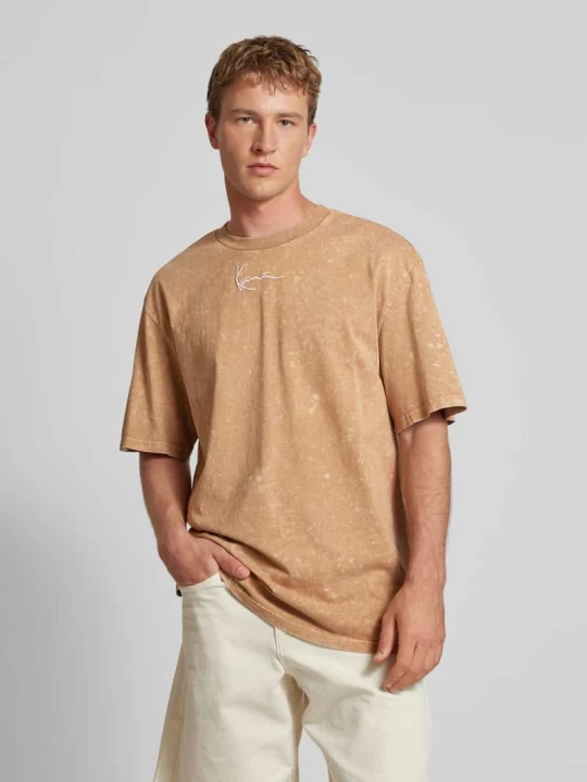 Zdjęcie produktu T-shirt z wyhaftowanym logo Karl Kani Piaskowy