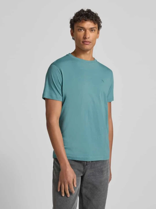 Zdjęcie produktu t-shirt z wyhaftowanym logo Lerros Turkusowy