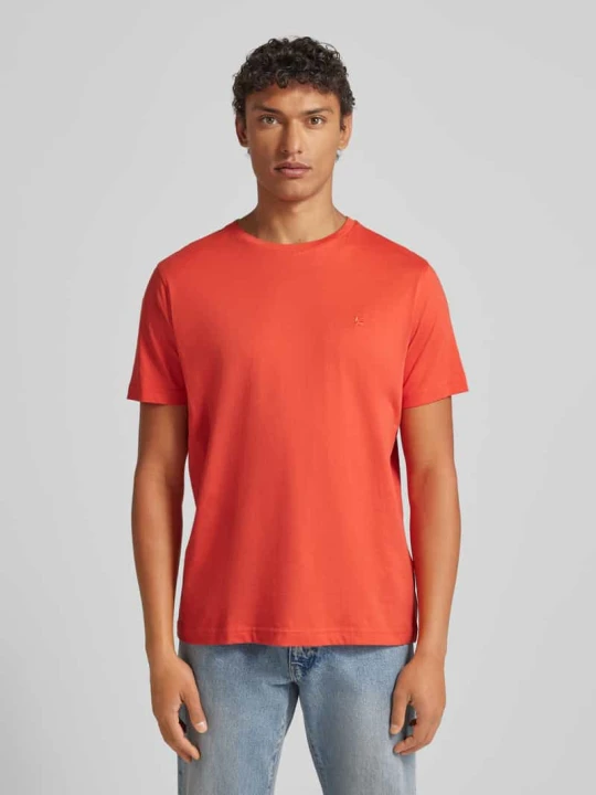 Zdjęcie produktu t-shirt z wyhaftowanym logo Lerros Ciemnopomarańczowy