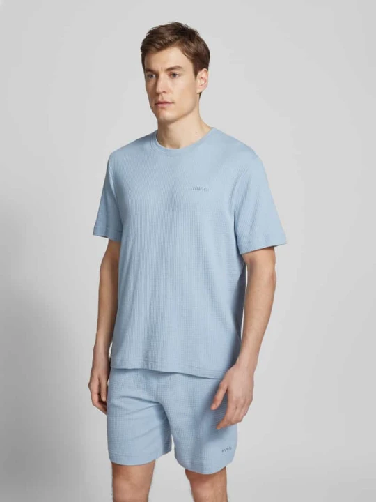 Zdjęcie produktu T-shirt z wyhaftowanym logo model ‘Austin’ Hugo Niebieski