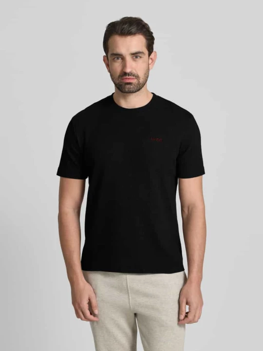 Zdjęcie produktu T-shirt z wyhaftowanym logo model ‘Austin’ Hugo Czarny