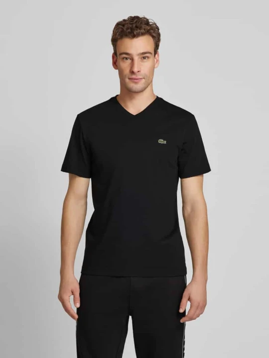 Zdjęcie produktu T-shirt z wyhaftowanym logo model ‘Basic’ Lacoste Czarny