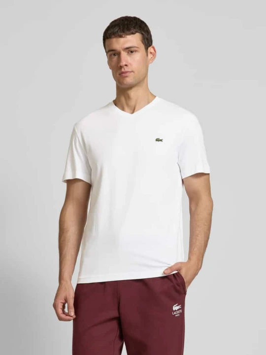 Zdjęcie produktu T-shirt z wyhaftowanym logo model ‘Basic’ Lacoste Biały