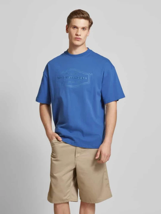 Zdjęcie produktu T-shirt z wyhaftowanym logo model ‘BERRY’ No Bystanders Niebieski