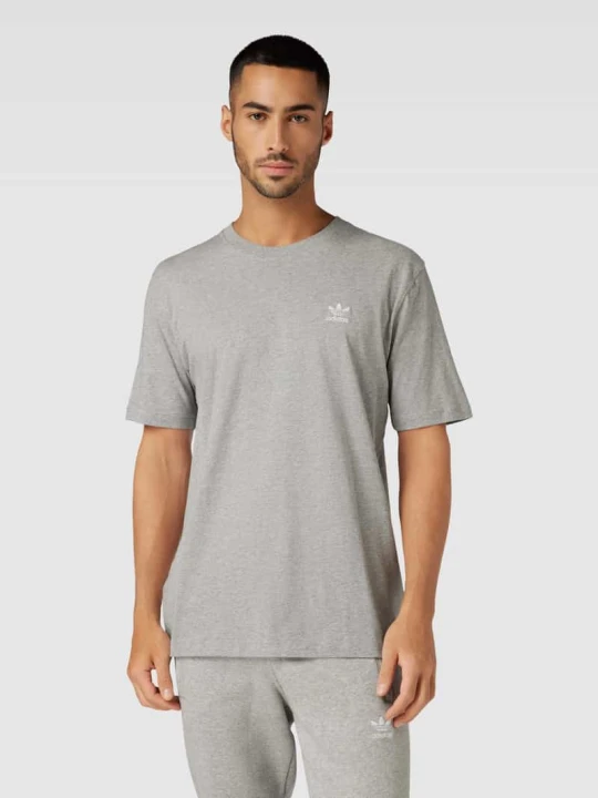Zdjęcie produktu T-shirt z wyhaftowanym logo model ‘ESSENTIAL’ adidas Originals Jasnoszary