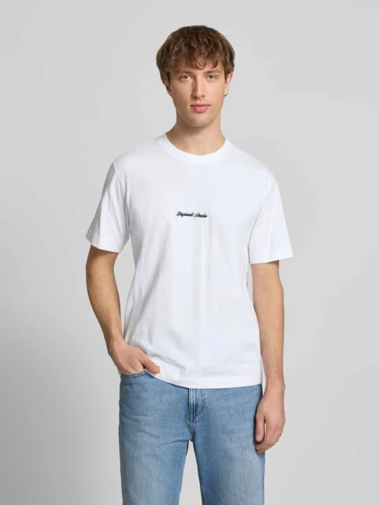 Zdjęcie produktu T-shirt z wyhaftowanym logo model „NORREBRO” Jack&Jones Biały