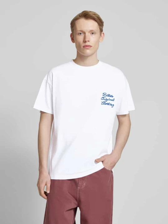 Zdjęcie produktu T-shirt z wyhaftowanym logo model ‘PRIMAVERA’ BLKVIS Biały