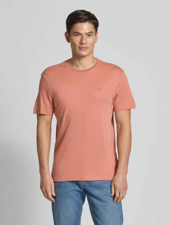 Zdjęcie produktu T-shirt z wyhaftowanym logo model ‘SUPIMA’ Calvin Klein Łososiowy
