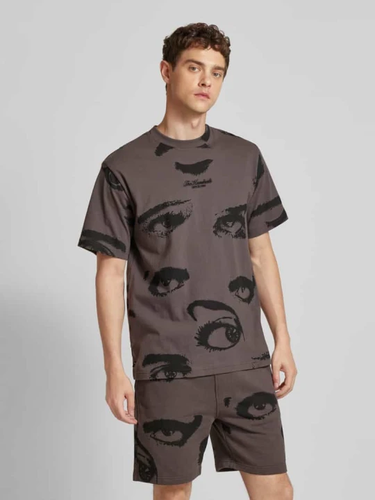 Zdjęcie produktu T-shirt z wyhaftowanym logo model ‘SURVEILLANCE’ The Hundreds Antracytowy