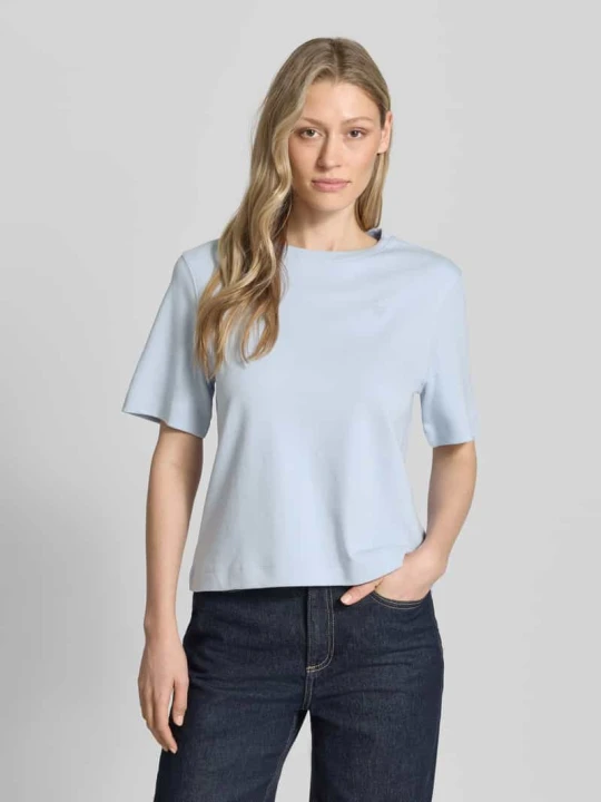 Zdjęcie produktu T-shirt z wyhaftowanym logo model 'SVEHA' Oui Jasnoniebieski