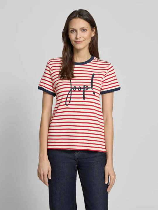 Zdjęcie produktu t-shirt z wyhaftowanym logo model 'Trinity' JOOP! Czerwony