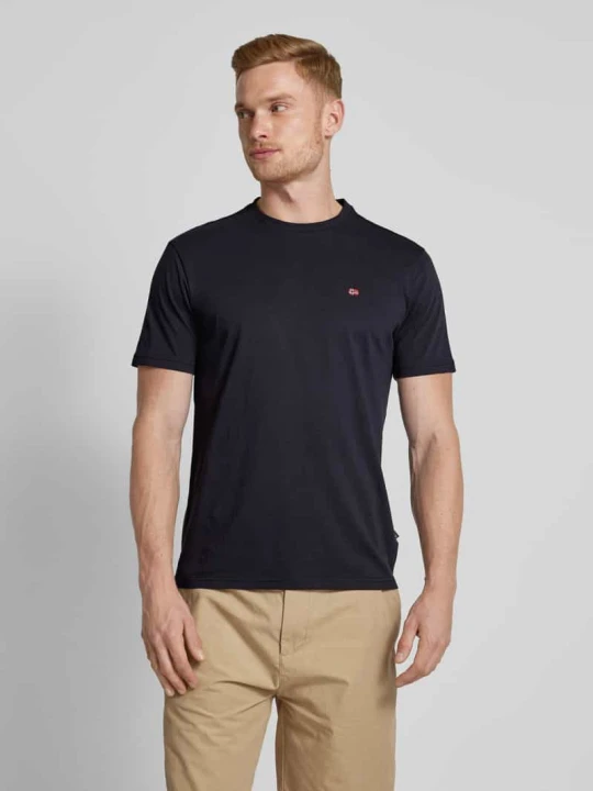 Zdjęcie produktu T-shirt z wyhaftowanym logo Napapijri Czarny