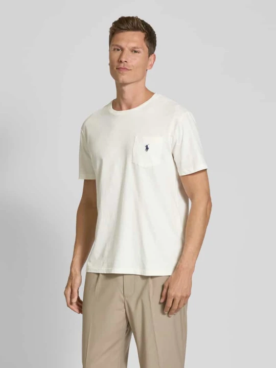 Zdjęcie produktu T-shirt z wyhaftowanym logo Polo Ralph Lauren Złamany biały