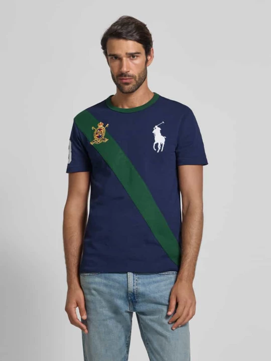 Zdjęcie produktu t-shirt z wyhaftowanym logo Polo Ralph Lauren Granatowy