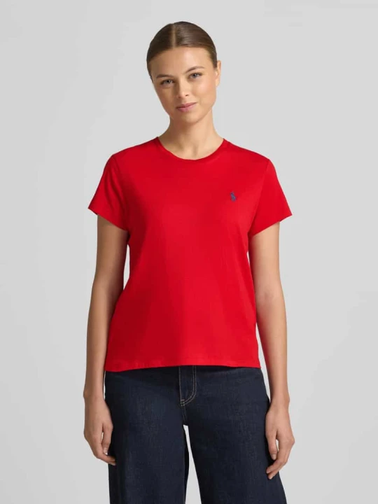 Zdjęcie produktu T-shirt z wyhaftowanym logo Polo Ralph Lauren Ciemnoczerwony
