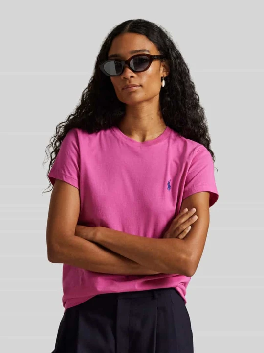 Zdjęcie produktu T-shirt z wyhaftowanym logo Polo Ralph Lauren Mocnoróżowy