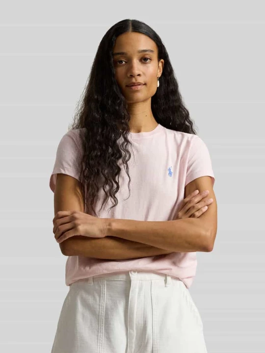 Zdjęcie produktu T-shirt z wyhaftowanym logo Polo Ralph Lauren Jasnoróżowy