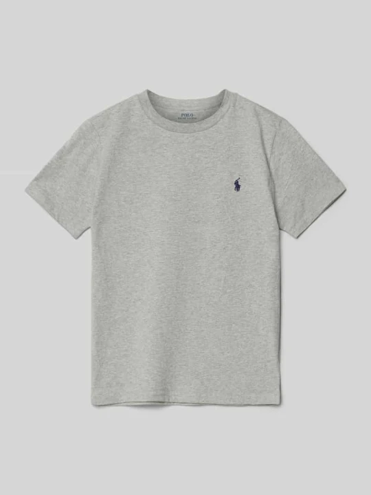 Zdjęcie produktu t-shirt z wyhaftowanym logo Polo Ralph Lauren Średnioszary melanż