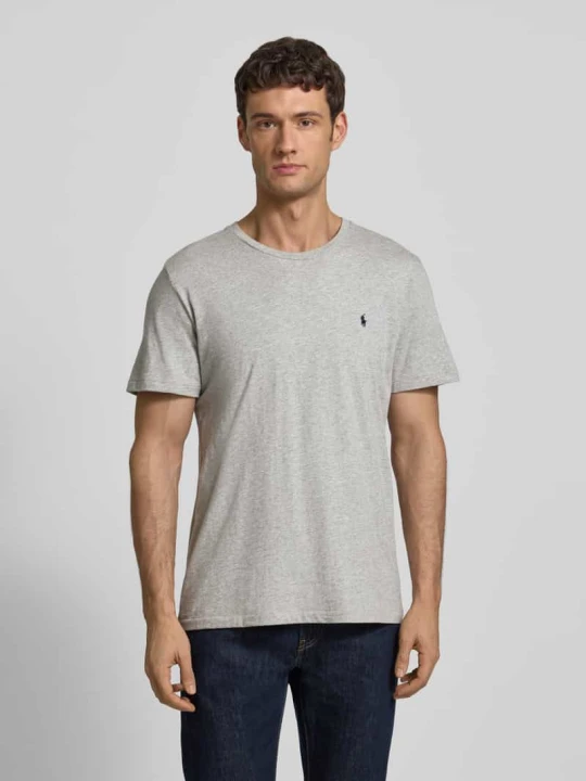 Zdjęcie produktu T-shirt z wyhaftowanym logo Polo Ralph Lauren Średnioszary melanż