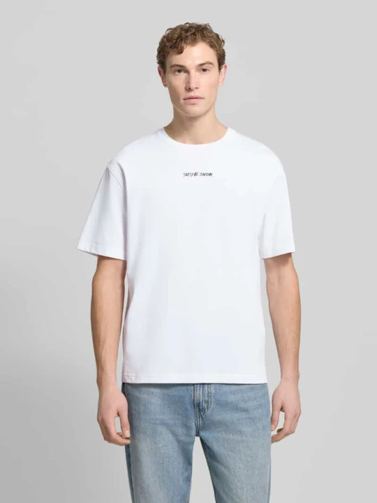 Zdjęcie produktu T-shirt z wyhaftowanym logo Samsøe Samsøe Biały