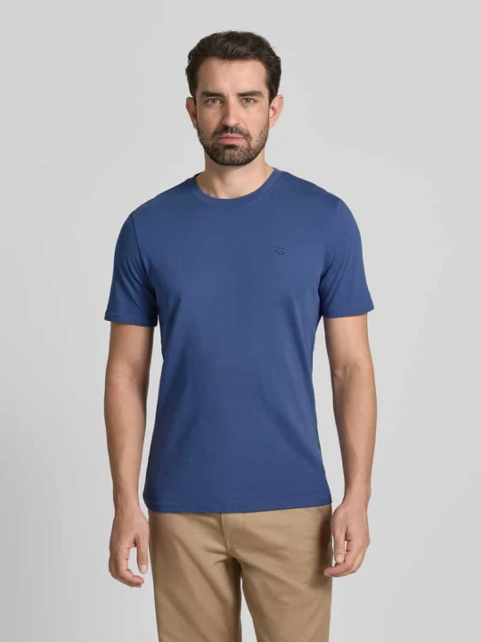 Zdjęcie produktu T-shirt z wyhaftowanym logo Scotch & Soda Królewski niebieski