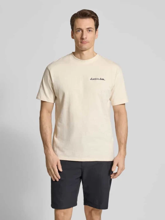 Zdjęcie produktu t-shirt z wyhaftowanym logo Scotch & Soda Złamany biały
