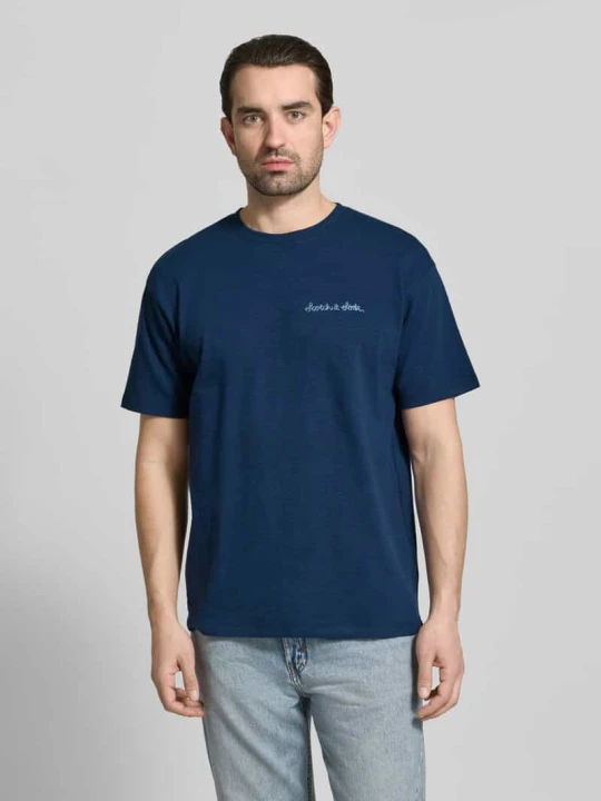 Zdjęcie produktu t-shirt z wyhaftowanym logo Scotch & Soda Granatowy