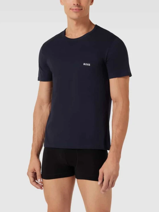 Zdjęcie produktu t-shirt o kroju regular fit z czystej bawełny model 'CLASSIC' w wielopak: 3 szt. Boss Antracytowy