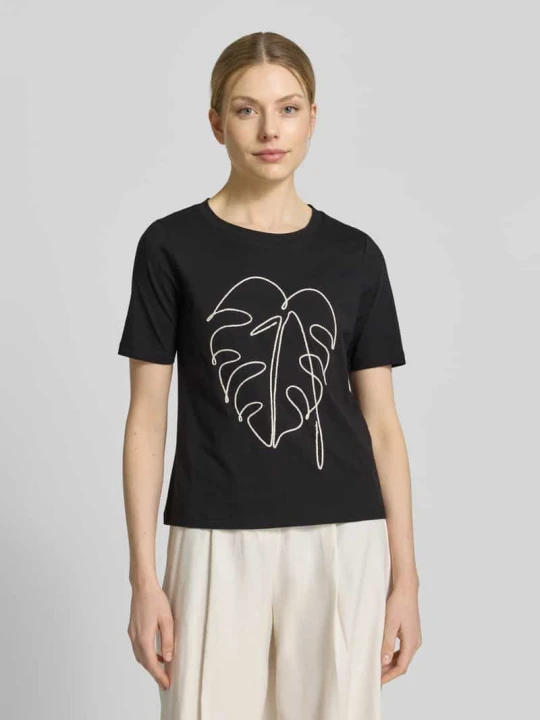 Zdjęcie produktu t-shirt z wyhaftowanym motywem Christian Berg Czarny