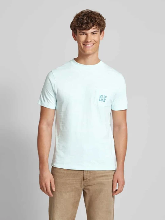 Zdjęcie produktu T-shirt z wyhaftowanym motywem model ‘UEFFI’ Blend Morski
