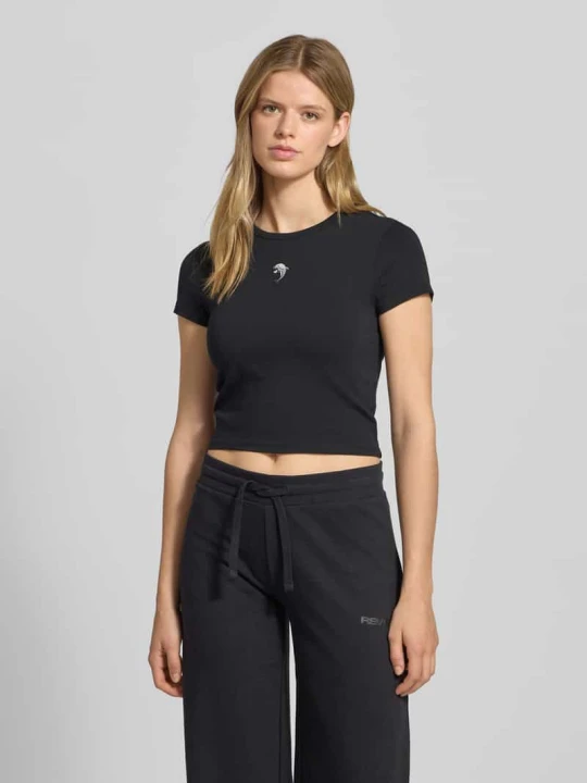 Zdjęcie produktu T-shirt z wyhaftowanym motywem REVIEW Czarny