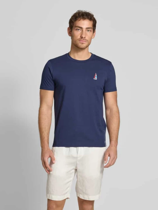 Zdjęcie produktu T-shirt z wyhaftowanym motywem Zeybra Granatowy
