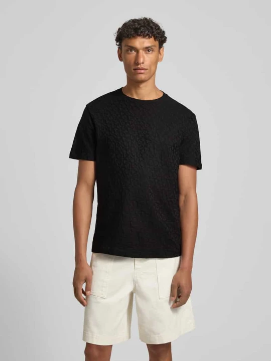 Zdjęcie produktu t-shirt z wzór z logo i okrągły dekolt Armani Exchange Czarny
