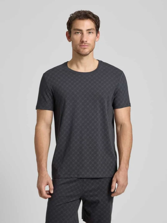 Zdjęcie produktu t-shirt z wzór z logo i okrągły dekolt JOOP! czarny