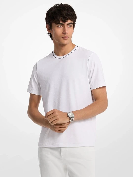 Zdjęcie produktu T-shirt z żakardowym logo Michael Kors BIAŁY (Biały)