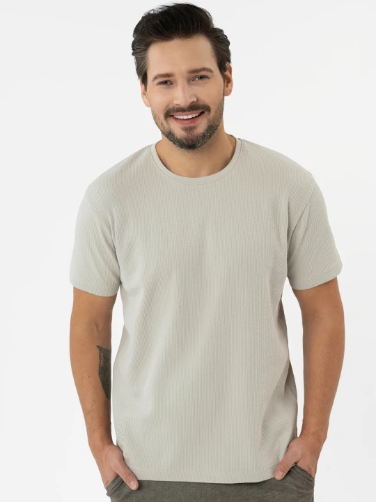 Zdjęcie produktu T-shirt ze strukturą, Comfort Fit, TM-KELOS Volcano 702