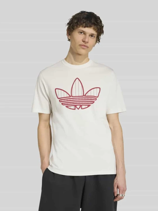 Zdjęcie produktu T-shirty o kroju regular fit z czystej bawełny z wyhaftowanym logo adidas Originals Biały