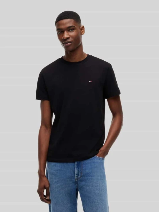 Zdjęcie produktu T-shirty o kroju slim fit z czystej bawełny w zestawie 2 szt. Tommy Jeans czarny