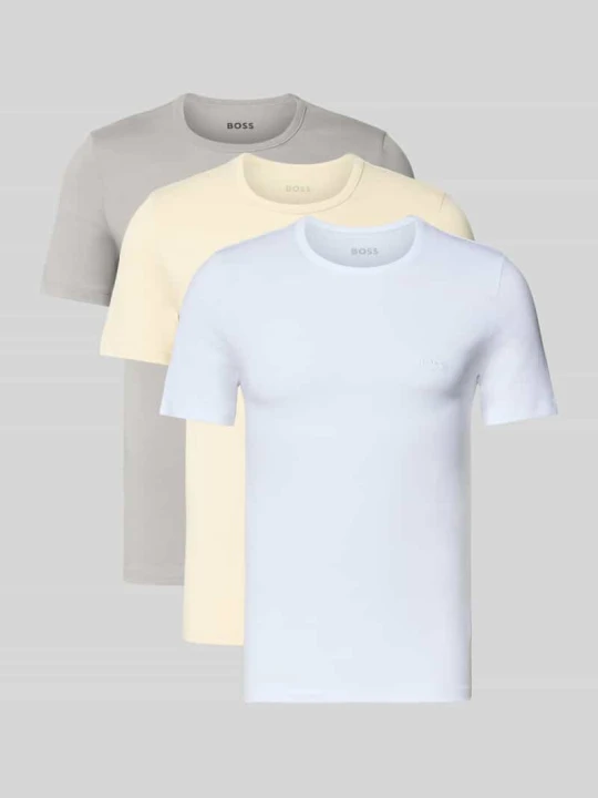Zdjęcie produktu T-shirty o kroju slim fit z czystej bawełny w zestawie 3 szt. Boss Średnioszary
