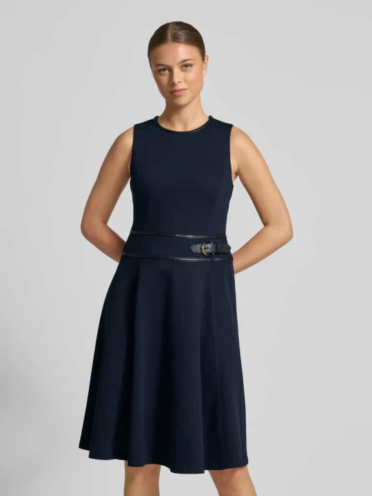Zdjęcie produktu Taliowana sukienka biznesowa z mieszanki bawełny model 'TAZIO' Lauren Ralph Lauren Granatowy